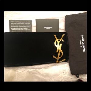YSL smoked velvet clutch
